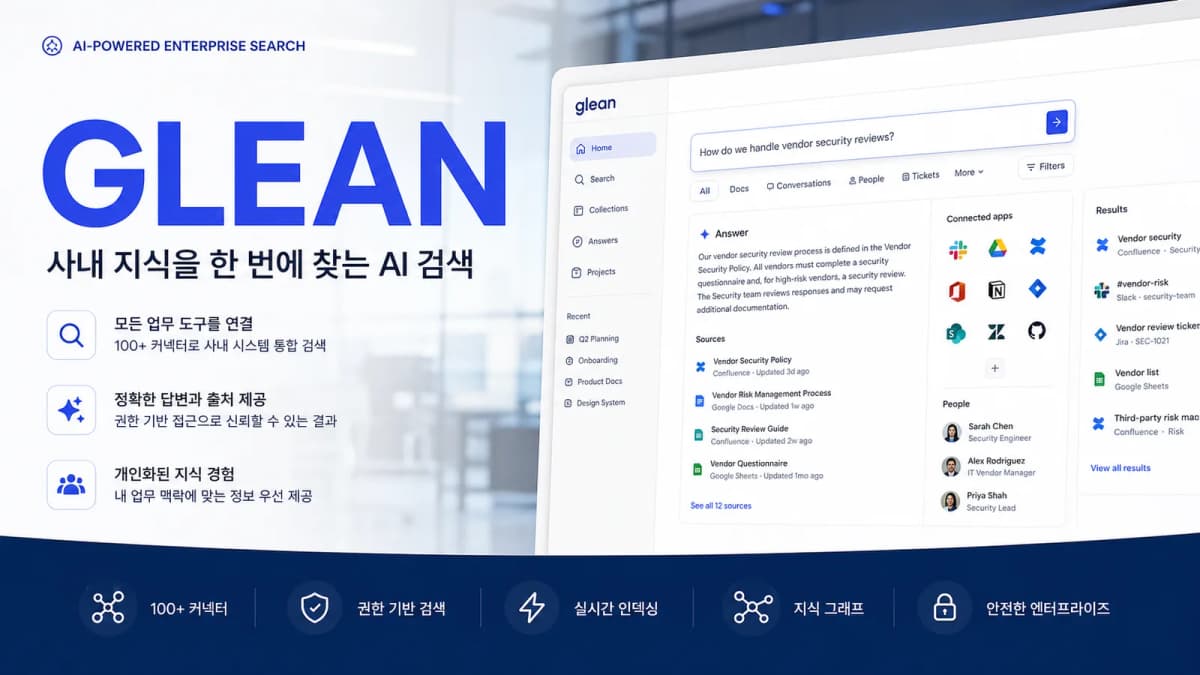 Glean으로 사내 문서와 협업 도구를 한 번에 검색하는 기업용 AI 대시보드