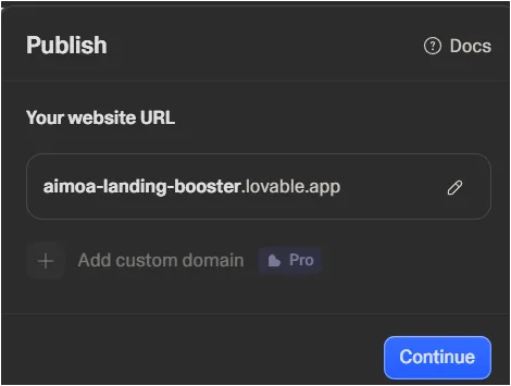 Lovable publish