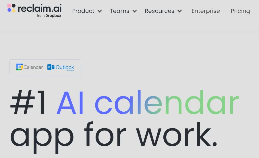 Reclaim AI website