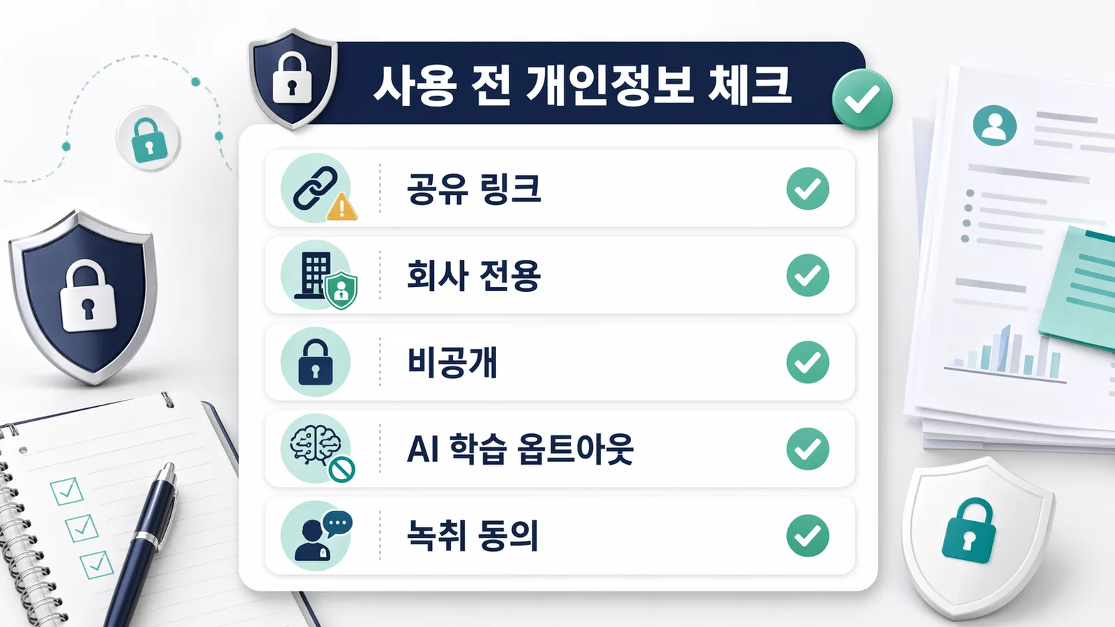 Granola AI 개인정보 및 공유 설정 체크리스트