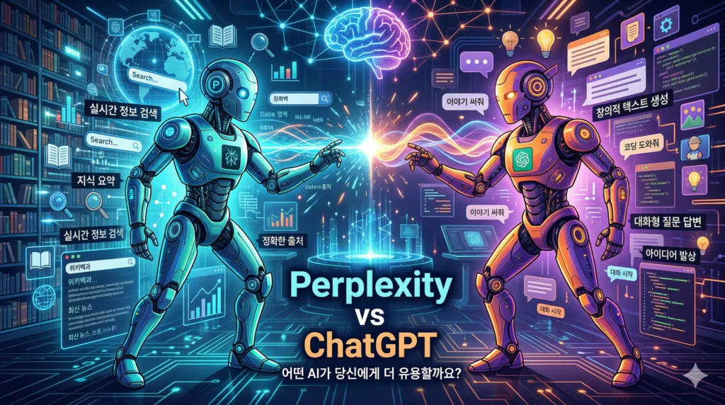 퍼플렉시티 vs ChatGPT AI 비교 시각화