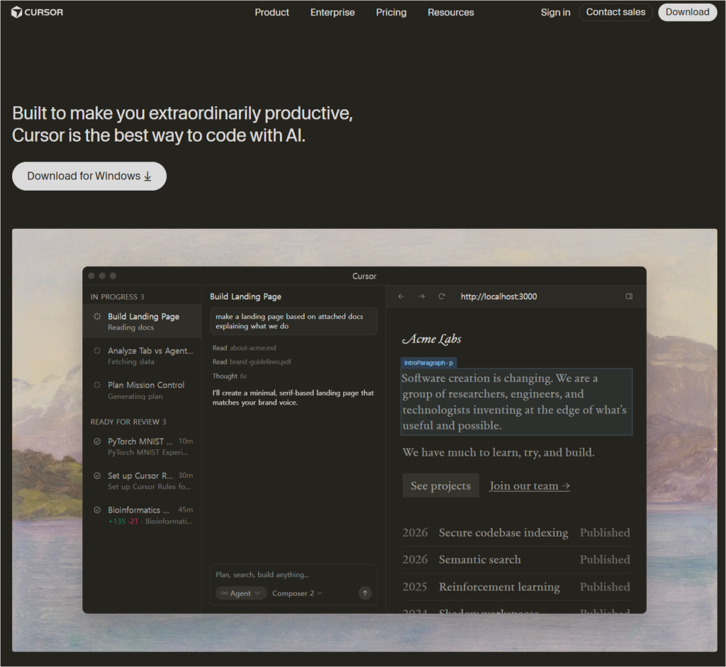 커서 ai 웹사이트