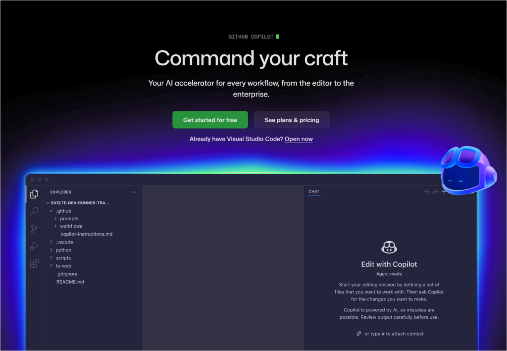 깃허브 코파일럿 ai 웹사이트