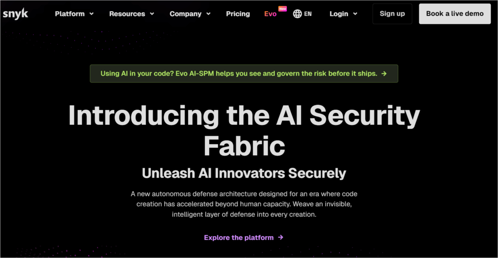 snyk ai 웹사이트