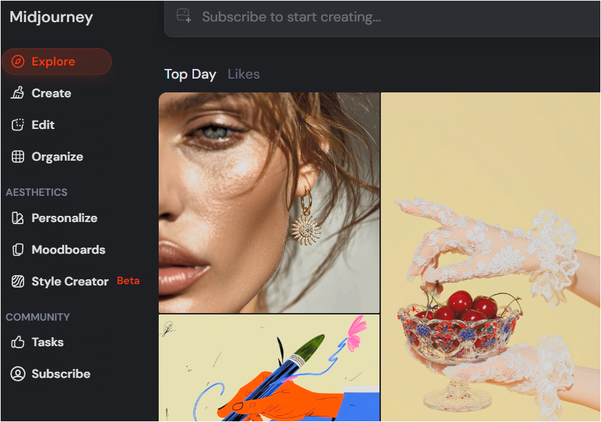 미드저니 웹사이트 이미지