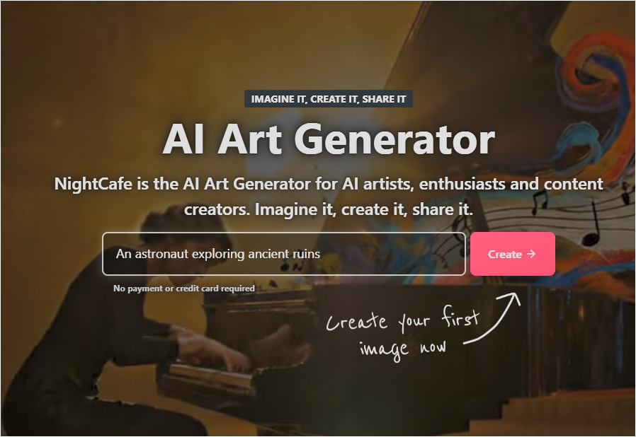 나이트 카페 이미지 생성 프롬프트 입력창