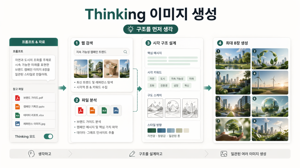 ChatGPT Images 2.0 Thinking 이미지 생성 흐름을 설명한 워크플로우
