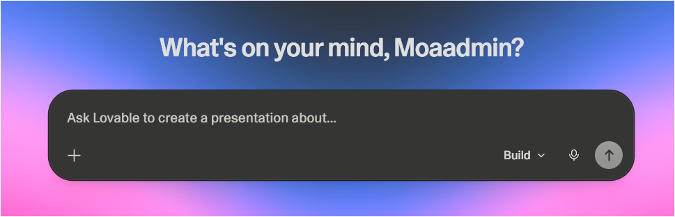 Lovable 프롬프트 입력창