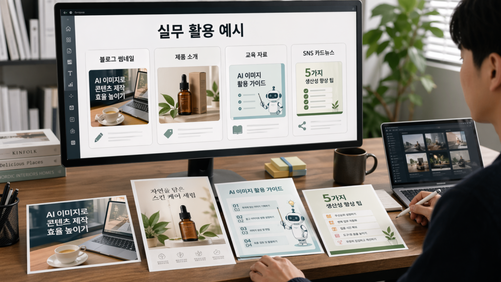 ChatGPT Images 2.0의 블로그 썸네일, 제품 소개, 교육 자료, SNS 카드뉴스 활용 예시