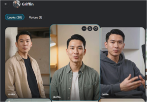 HeyGen 공개 아바타 목록에서 영상에 사용할 아바타를 고르는 화면